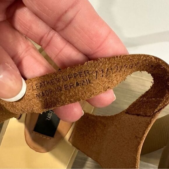 VTG Xhiliration Leather 90s Y2K square toe block heel strappy sandals size 8.5 - Picture 6 of 9